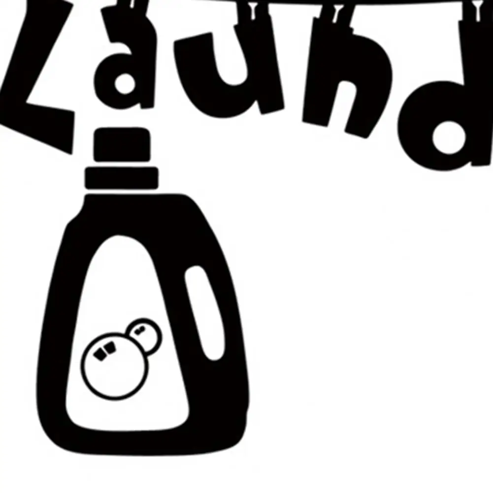 

English Laundry Shape Wall Sticker Self-adhesive Multi-use PVC Wall Sticker Decals for Home Decoration Posters