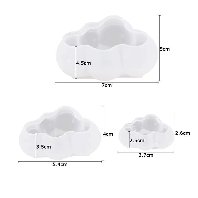 Silicone Candle Mold 3pcs Cloud Shape Mousse Fondant Ice Cube Pudding Candy Soap Chocolate Mould DIY Baking Tool Cake Decoration | Дом и сад