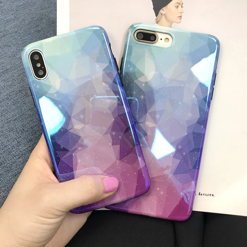 Gradient Diamond Soft TPU Case For iPhone XS MAX XR X 8 7 6 6S Plus Glitter Crystal Sky Star Back Cover Coque Huawei P30 Pro |