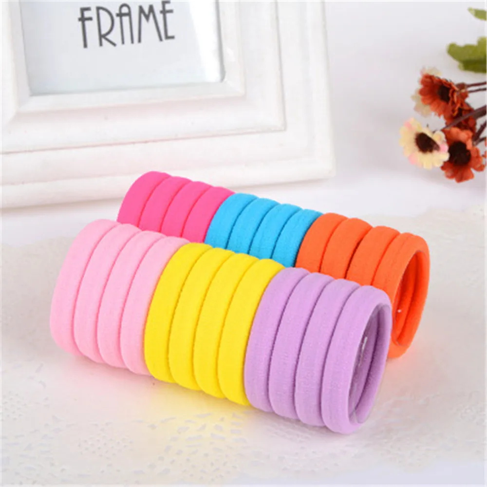 

24pcs/lot 4cm Rainbow Colorful Hair Band Gum Hair Ties For Girls Elastic Rubber Bands Hair Rings Rope Kids Hair Accessories