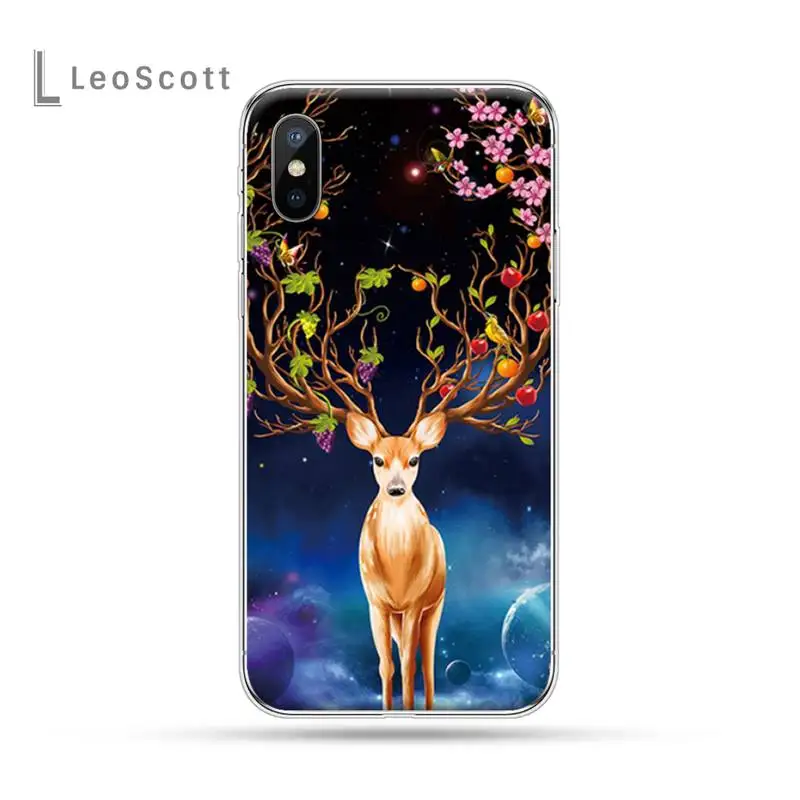 

Deer Cute Elk Phone Case For iphone 12 5 5s 5c se 6 6s 7 8 plus x xs xr 11 pro max