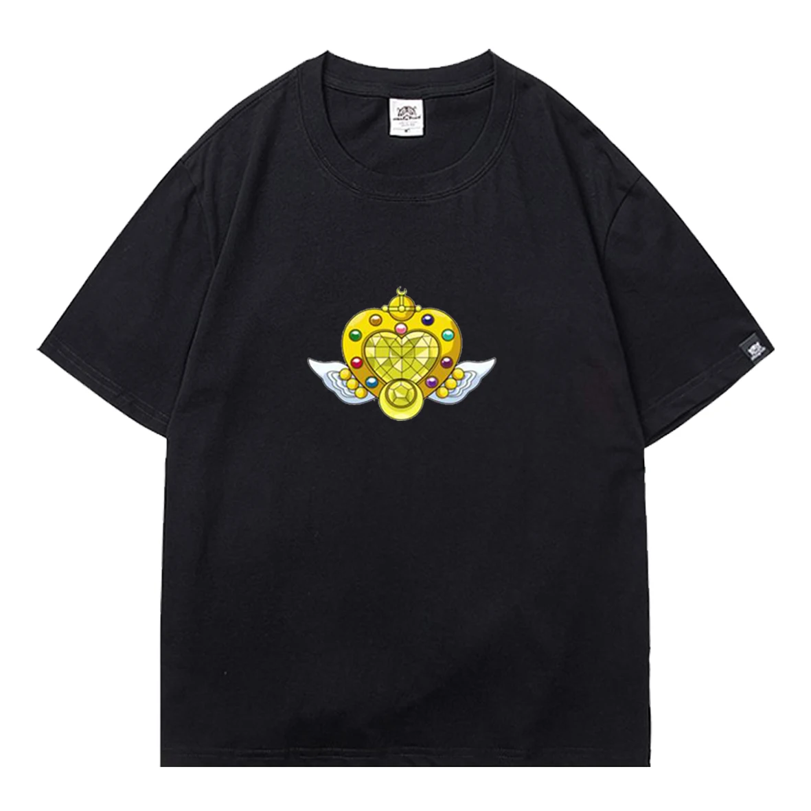

Sailor Moon Cartoon Anime Pattern Moonlight Girl Men's Short Sleeve Oversized T-shirt Loose T-shirt Men Top Harajuku Streetwear
