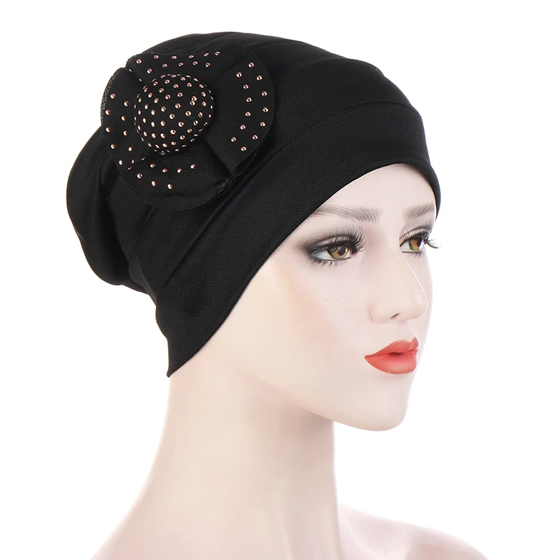 

Chemo Hat Turban For Women Flower Decro Headwear Beanies Hiar Loss Cancer Chemo Cap Ladies Bandana Muslim Head Cover Dropship