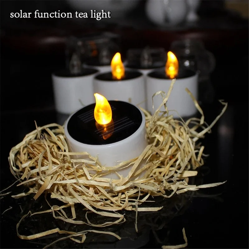 

Solar 2/6/12 flameless lamp home candle outdoor decoration lamp holiday garden romantic wedding party decoration