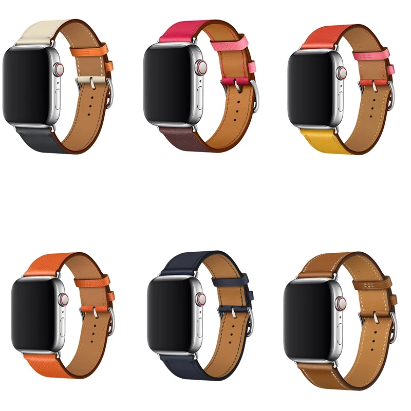 Кожаный браслет Series 6/5/4/3/2/1 ремешок для Apple Watch band 38 40 мм iwatch SE 42 44 мм|Ремешки часов| |