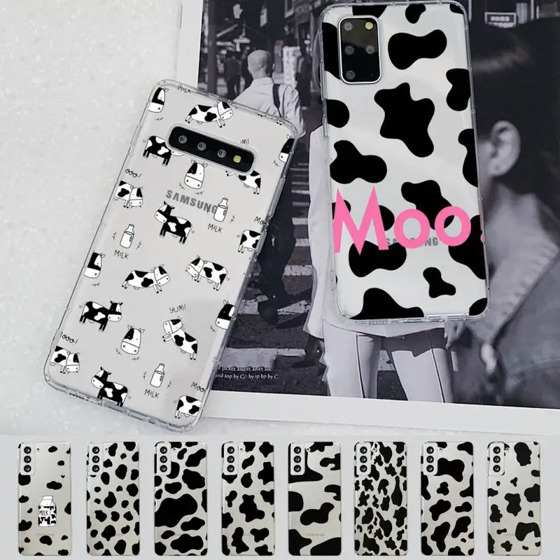 

Black White Cow Phone Case For Samsung A 10 20 30 50s 70 51 52 71 4g 12 31 21 31 S 20 21 plus Ultra