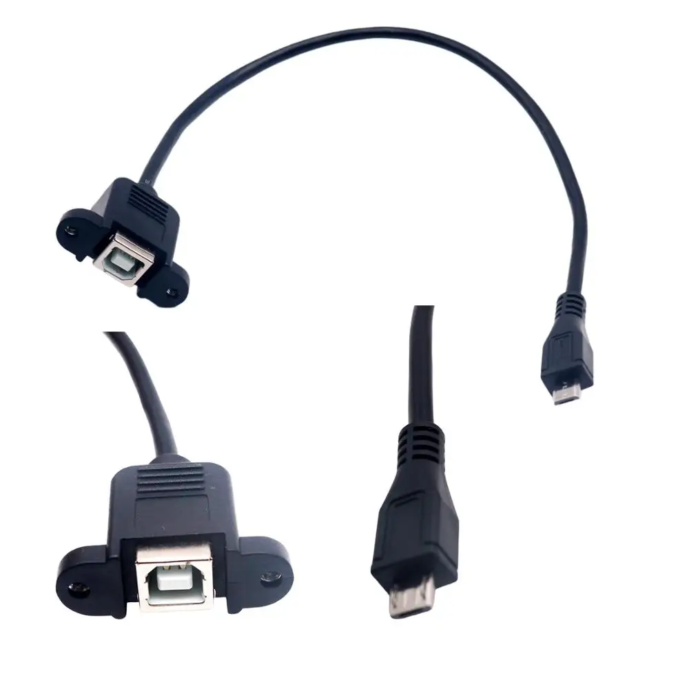 1 шт. USB 2 0 B гнездо принтера Панель Крепление к Micro 5 Pin Мужской кабель 1FT | Компьютеры
