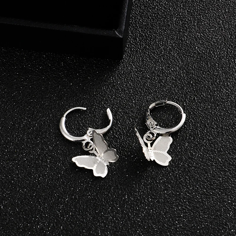 

Moon Star Cross Lock Drop Earrings for Women Gold Metal Simple Earrings Piercing 2020 New Bijoux