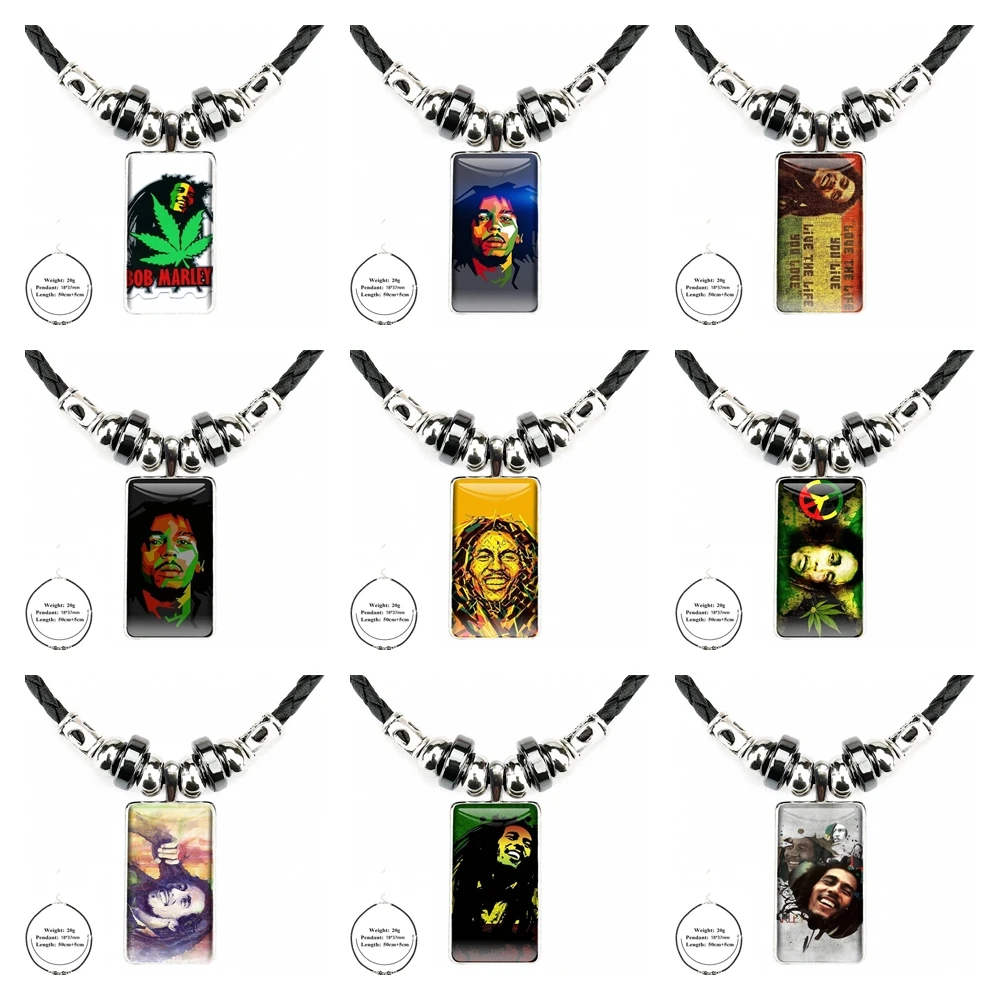 Модное ожерелье Reggae Bob Marley On Wood для женщин из черного гематита и кабошона с