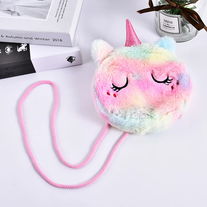 

Creative Plush Messenger Bag Cartoon Shoulder Storage Bag Simple Female Round Cosmetic Bag Key Coin Purse Wholesale