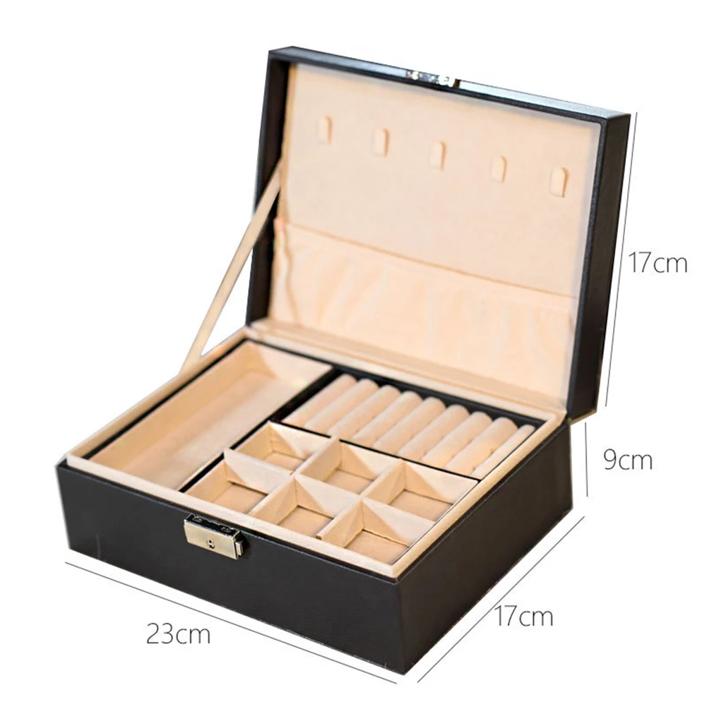 

1/2 Layer Jewelry Box Ring Earrings Watch Storage Case Holder Display Organizer craft organizer 2020