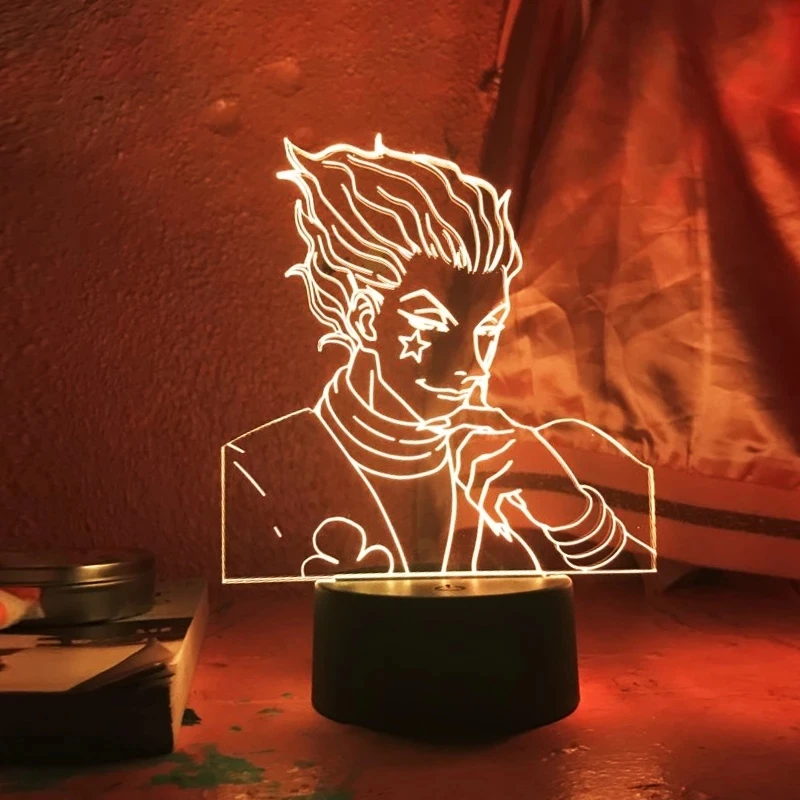

3d ночник Hunter X Hunter Hisoka, светодиодный сенсорный датчик, цветные аниме лампы, 3d освещение, подарок на день рождения для детей, Декор