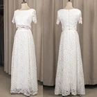 Женское свадебное платье с коротким рукавом, кружевное ТРАПЕЦИЕВИДНОЕ ПЛАТЬЕ С Коротким Рукавом, в церковь, свадебное платье, 2021 # Hochzeit