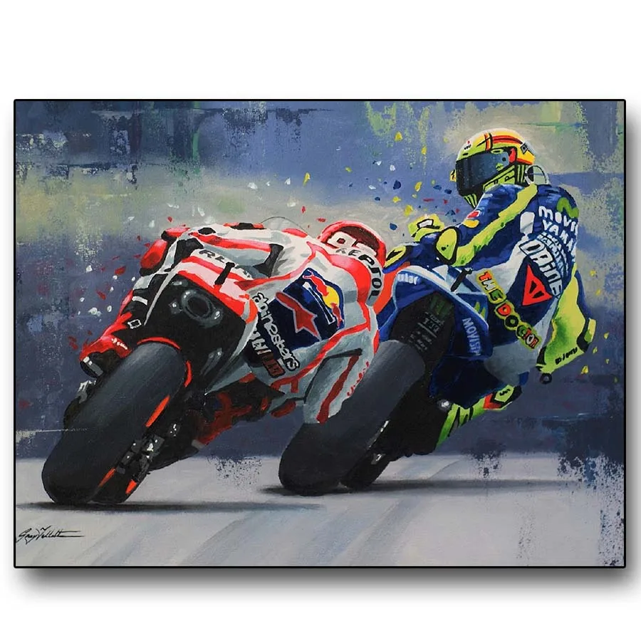 

40x50cm Oil Painting Paint By Numbers Motorcycle Racer On Canvas DIY Acrylic Painting Wall Art Picture Home Decor