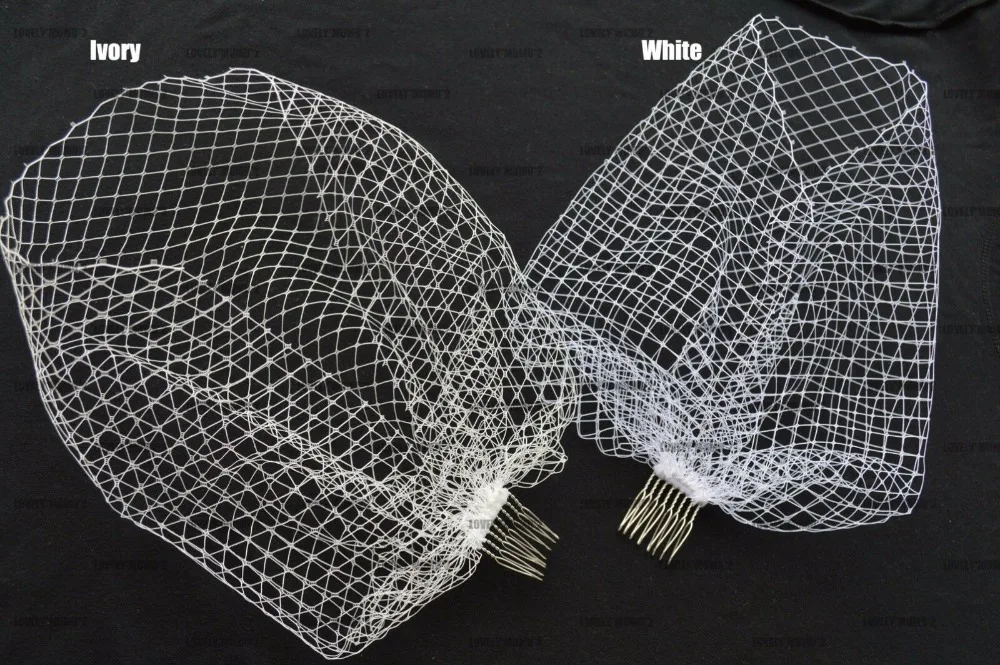 

New White Ivory Black Bridal Net Birdcage Veils Charming Wedding Veil Hats Fascinator Face Veils with Comb UK