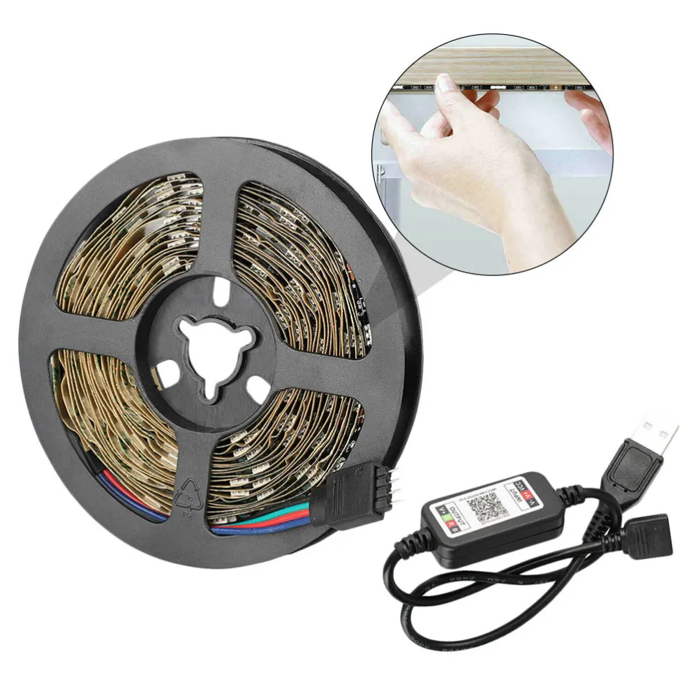 

1 Meter LED Strip Lights TV Back Light 5050 RGB Color Change Wireless APP Remote