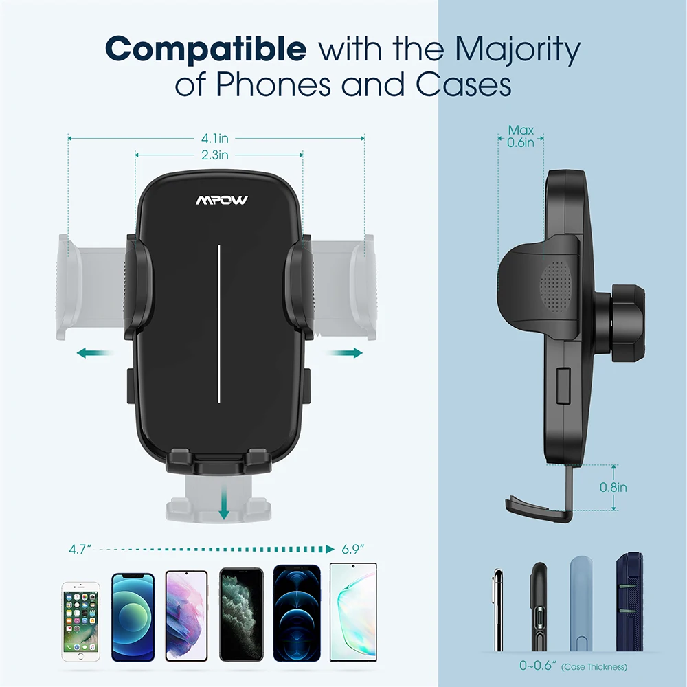 mpow ca174 universal car phone mount air vent car phone holder with stable clip compatible with iphone 12 11 pro max xs 8 galaxy free global shipping