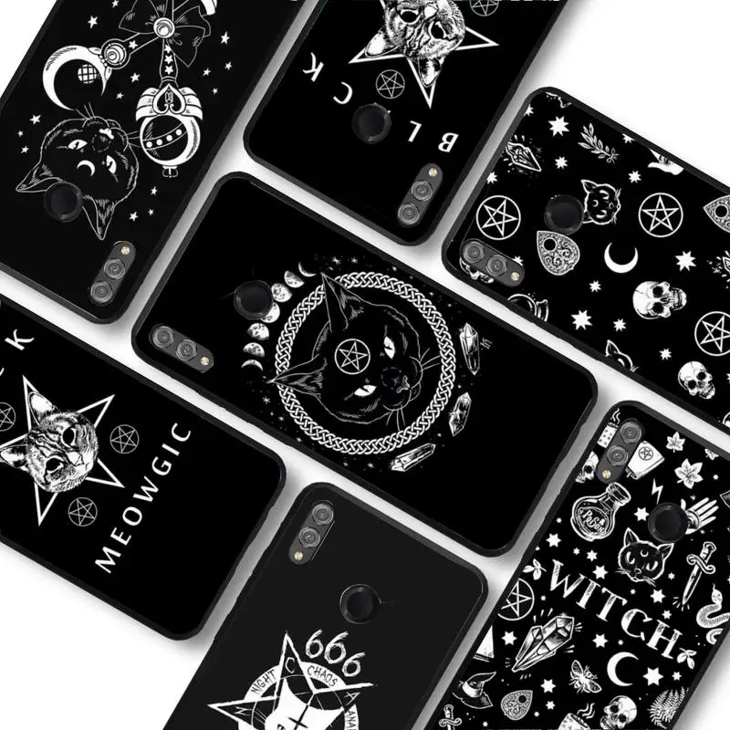 

Witches cat moon Tarot Mystery totem Phone Case For Huawei honor10Lite 10i 20 8x 10 for Honor9lite 9xpro Back Coque