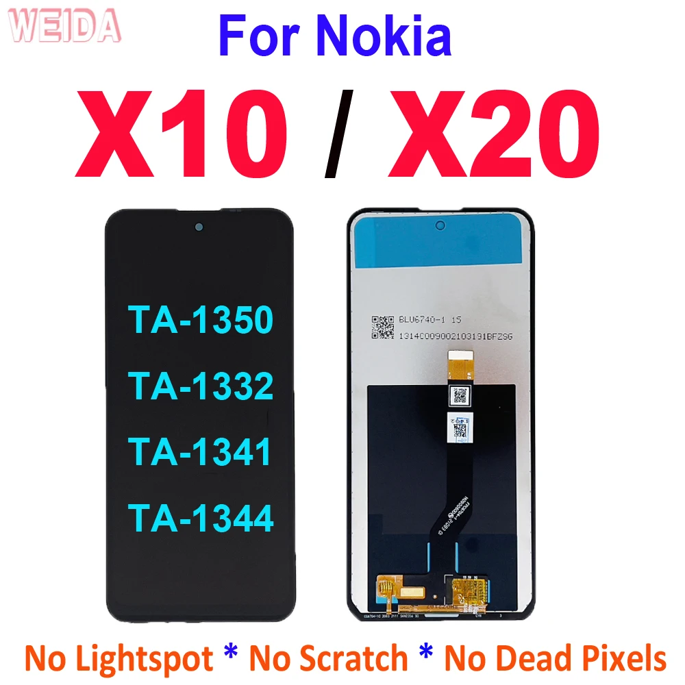 

Original New For Nokia X10 LCD TA-1350 TA-1332 LCD Display Touch Screen Digitizer Assembly for Nokia X20 LCD TA-1341 TA-1344