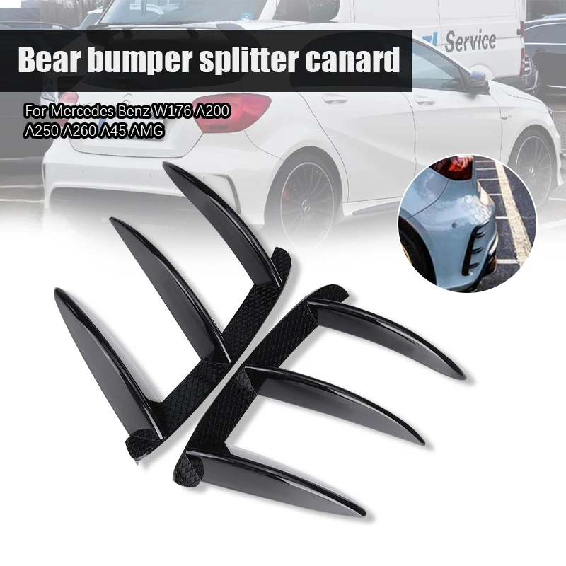 

Car Black Rear Bumper Spoiler Flank Tail Wind Knife for Mercedes Benz a Class W176 A200 A260