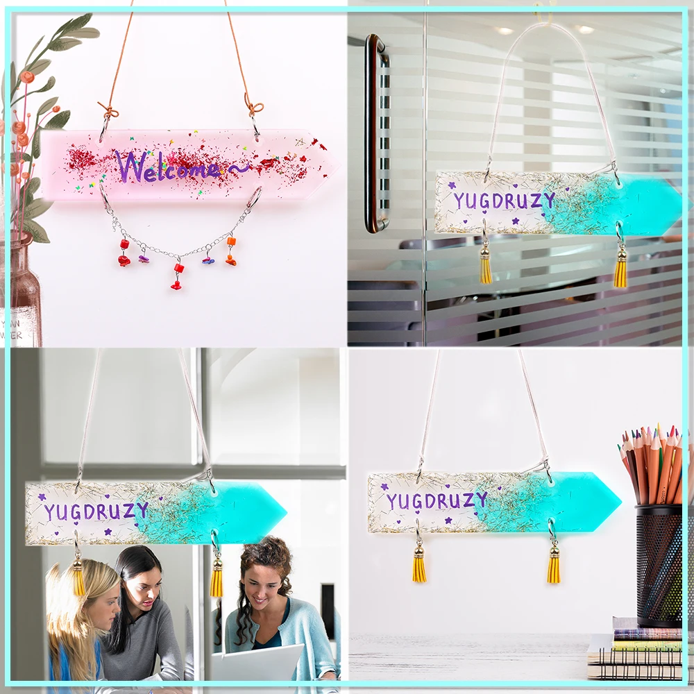 

Doorplate Molds For Resin Casting, Irregular Epoxy Resin Molds With Foil Flakes,Measuring Cups,Tweezers,Doorplate Accessories