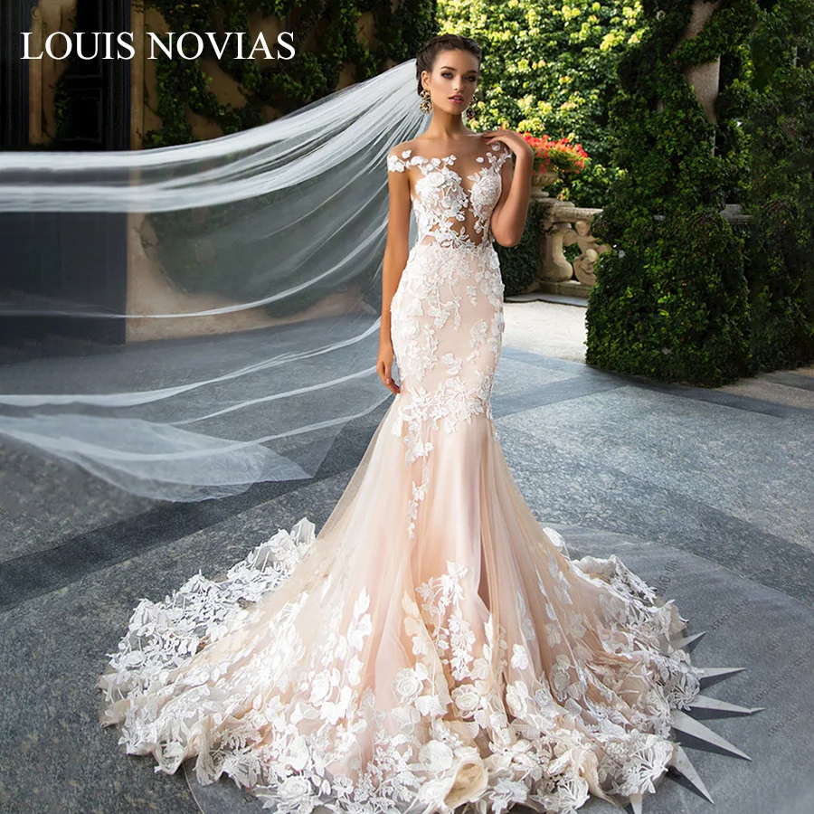 Louis Novias v образный вырез Тонкий Индивидуальные размера плюс Русалка Иллюзия