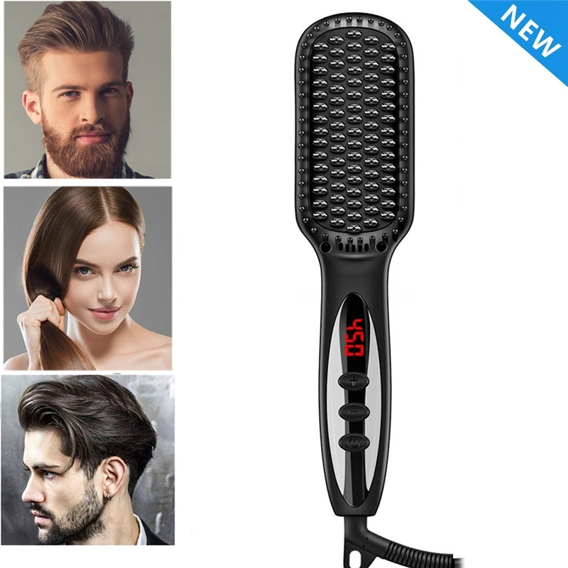

Multifunctional Straightener Comb Beard Straightener Heating Beard Brush Men and Women Quick Hair Styler EU Plug