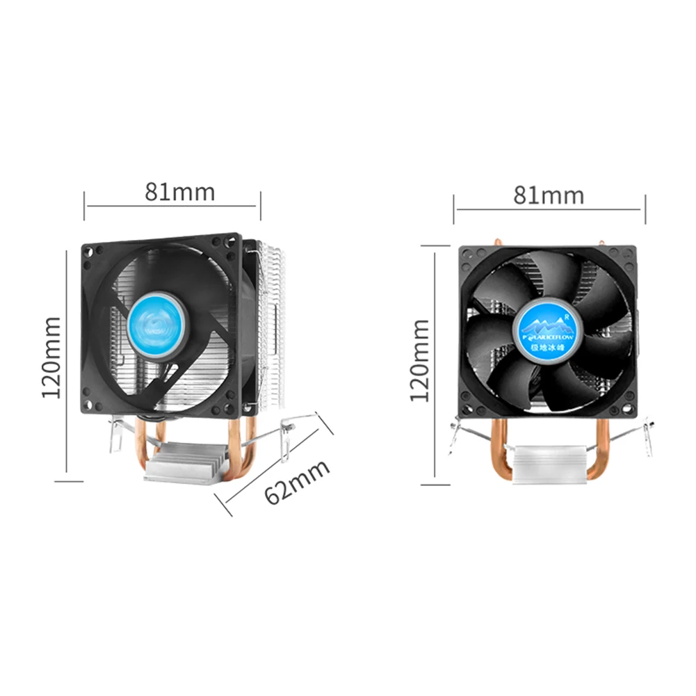 

2 Heat Pipes CPU Cooler Radiator Silent PWM 4Pin Cooling Fan For Intel LGA 1150 1151 1155 1200 1366 2011 AMD AM3 AM4 Ventilador