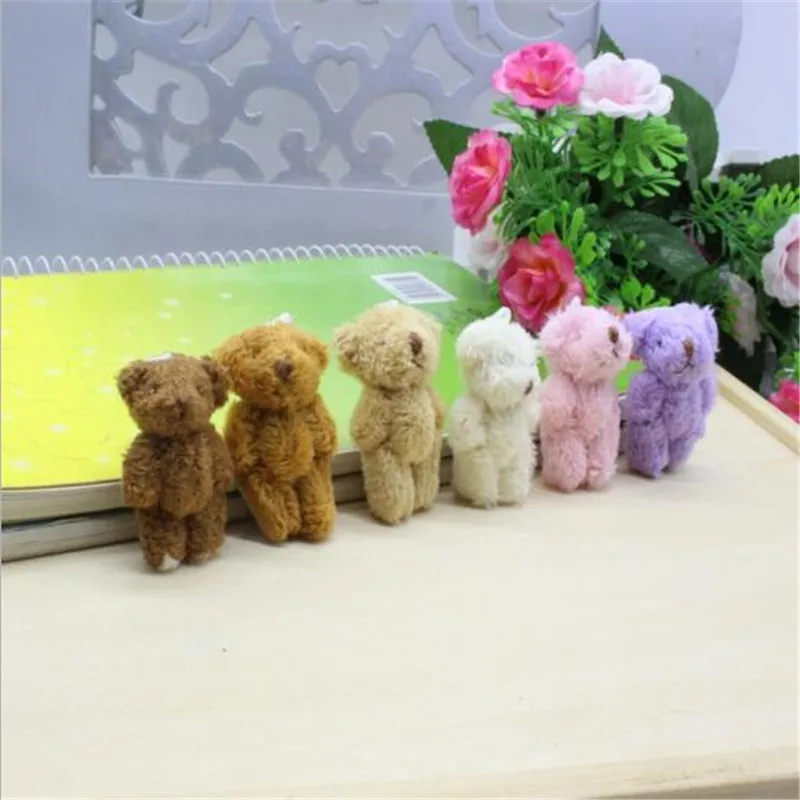 6Pcs New Kawaii Plush Toys Interesting Joint Bear 4.5cm Plush Doll Toy Animal Holiday Gift For Girls&Boys&Childs HANDANWEIRAN