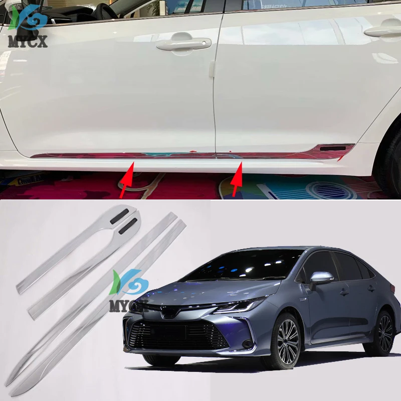 Хромированные формовочные дверные полоски для корпуса для Toyota Sedan Corolla E210 Prestige Altis, аксессуары для отделки, чехлы для стайлинга автомобилей