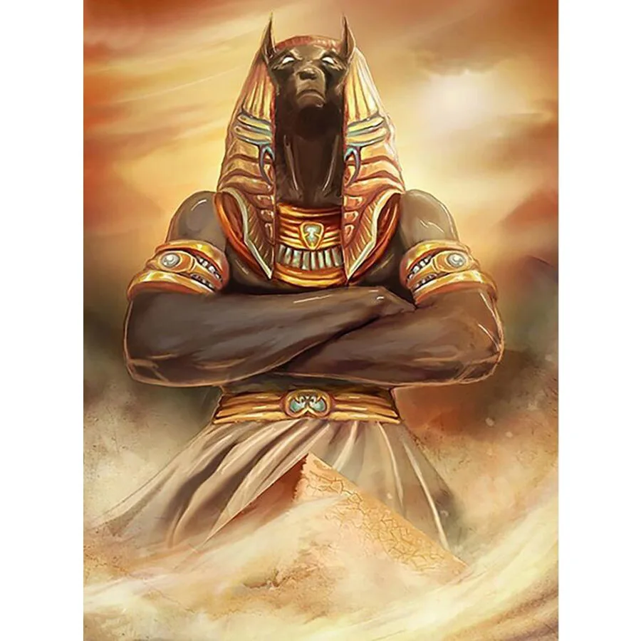 

Full Square Diamond 5D DIY Diamond Painting Anubis And The Pyramids Ancient Egypt Art Cross Stitch Rhinestone Mosaic home decor