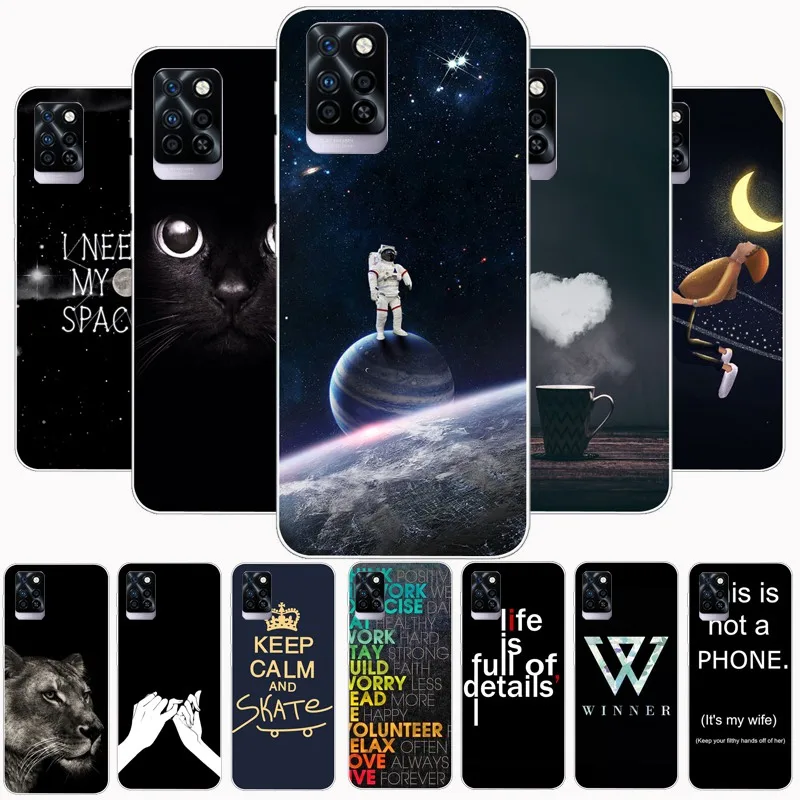 

For Infinix Note 10 Pro NFC Case Shockproof Silicon Black Phone Cases For Infinix Note 10 Pro X695 Soft TPU Case Cartoon Fundas