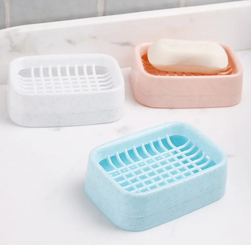 

Soap Holder Double-layer Bathroom Accessories Plastic Shower Soap Dish Non-slip Draining Tool Drainage Soap Box 1PC
