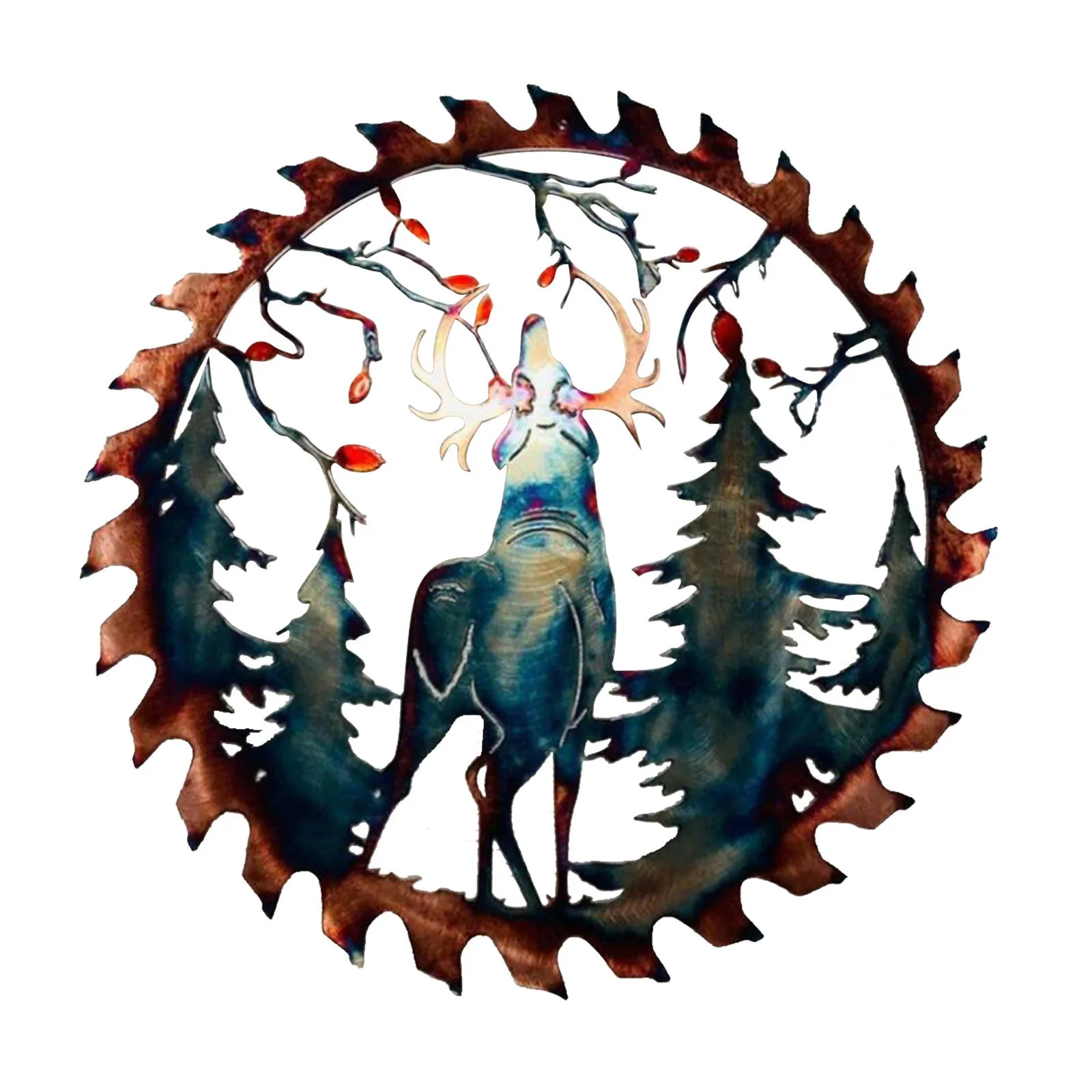 

Whitetail Welcome Sawblade Cut Out Home Decor Metal Wall Art