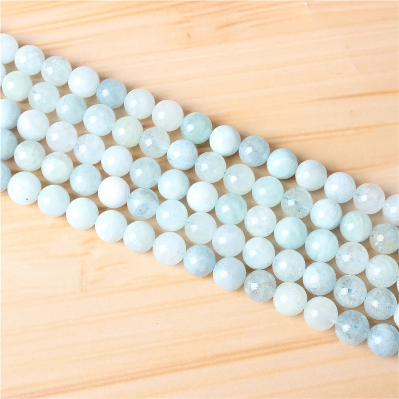 

Aquamarine 4/6/8/10 mm Natural Stone Bead Round Bead Spacer Jewelry Bead Loose Beads For Jewelry Making DIY Bracelet Necklace