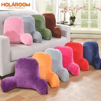 pillow back cushion with arm for reading rest waist support office chair car seat sofa rest lumbar cushion velvet backrest