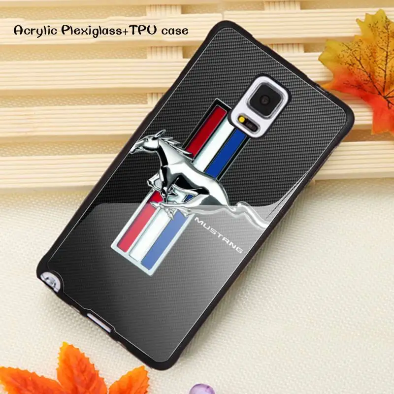 

Luxury Car brand Ford Mustang Phone Case Acrylic Plexiglass TPU For Samsung Note20 10 9 8 7 5 Pro ULTRA