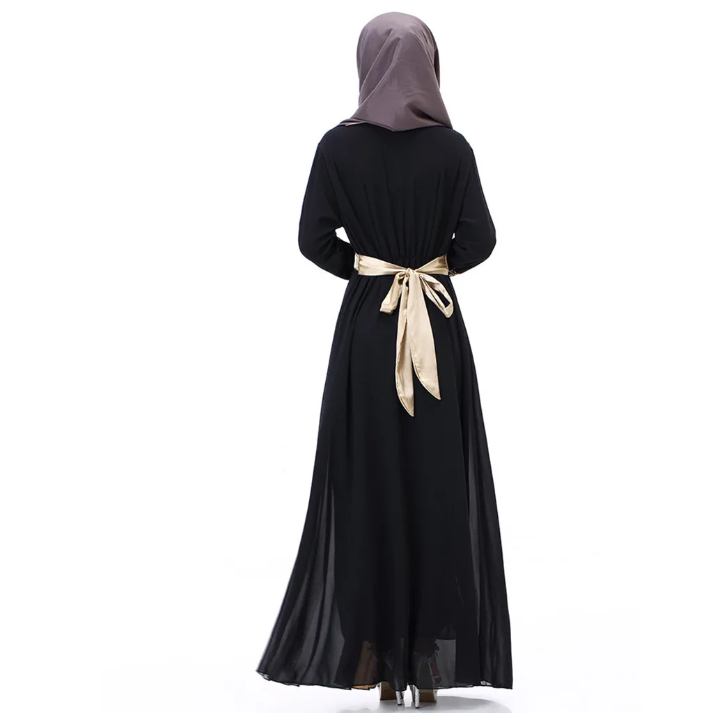 Шифоновые платья с вышивкой размера плюс мусульманские турецкие абайские