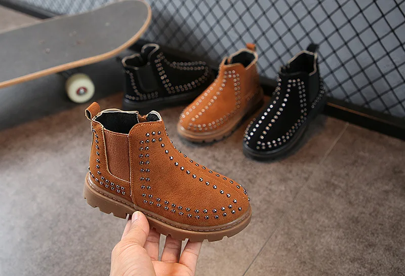 Новинка 2019 зимние ботинки для девочек и мальчиков с мехом модные детские Детская