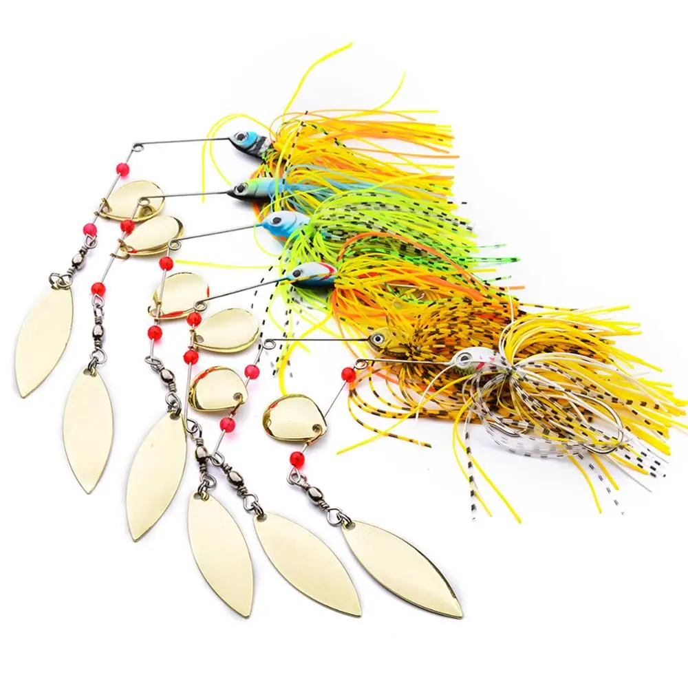 

6PCS Fishing Spoon Lure Buzzbait Fishing Spinners Buzz Baits Hook 15-18G