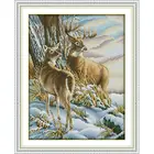 Набор для вышивки крестом Joy Sunday, Набор для вышивки оленями, подсчета рисунков животных, рукоделия, 11 и 14CT, DMC