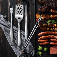 giforhome bbq tool stainless steel spatula fork tongs oil brush skewers barbecue grilling utensil camping outdoor barbecue tool