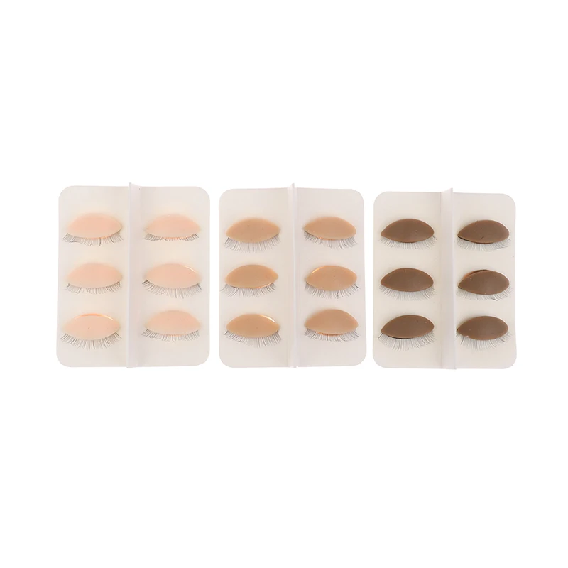 

False Eyelash Extension Practice Head Model Training Mannequin Head Replacement Silicone Removable Eyelids Makeup Tools