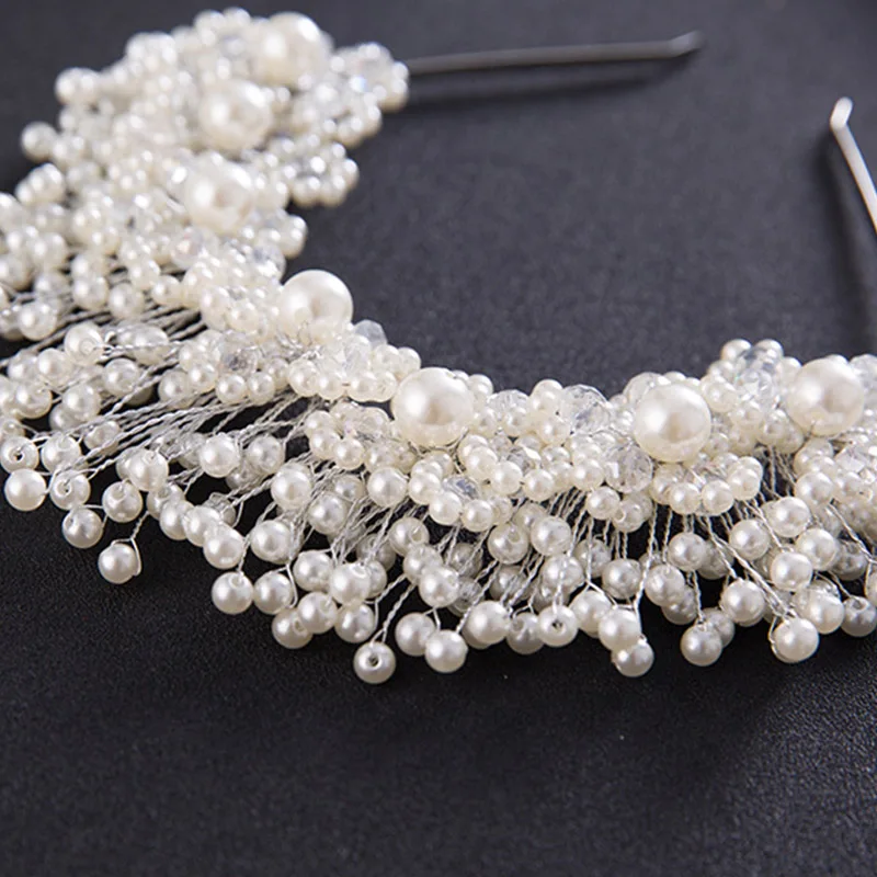 

2020 Handmade Head Buckle New Wedding Headband Lady Vintage Floral Pearl Alloy Accessories Korean Womens Plating Sweet Headbands