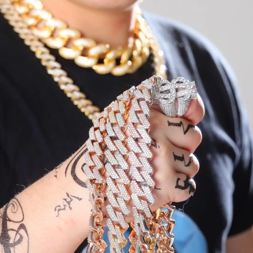 GUCY 20mm Miami Newest Box Clasp Cuban Link Chain Heavy Iced Zircon Necklace Choker Bling Hip Hop Jewelry For Men | Украшения и