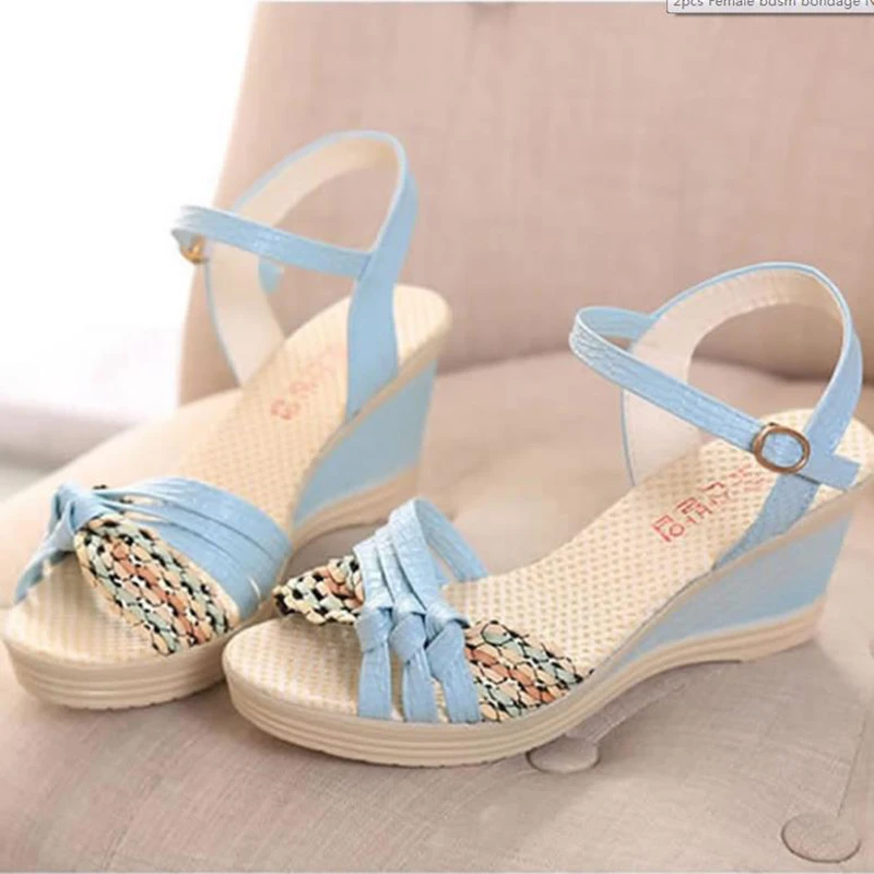 

Fish Mouth High Heels Women Summer Shoes Wedges Bohemian Women Sandals Flat Platforms Diamond Beach Sandles Open Toe Women Shoes