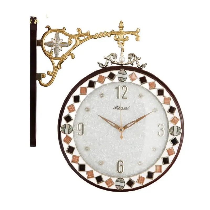 

Nordic Wall Clock Modern Design Two Sided Living Room Decoration Mood Wall Watches Home Decor Glass Originality Art Clocks Mute