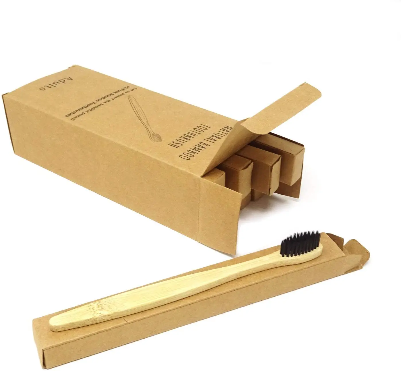 

10PCS Adult Toothbrush Natural Bamboo Tooth Brush Set Soft Bristle Charcoal Teeth Eco Bamboo Toothbrushes Dental Oral Care