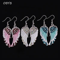 fashion angel wings hook earrings for women ear charm feather earrings paired pendant tassel statement earrings dropshipping