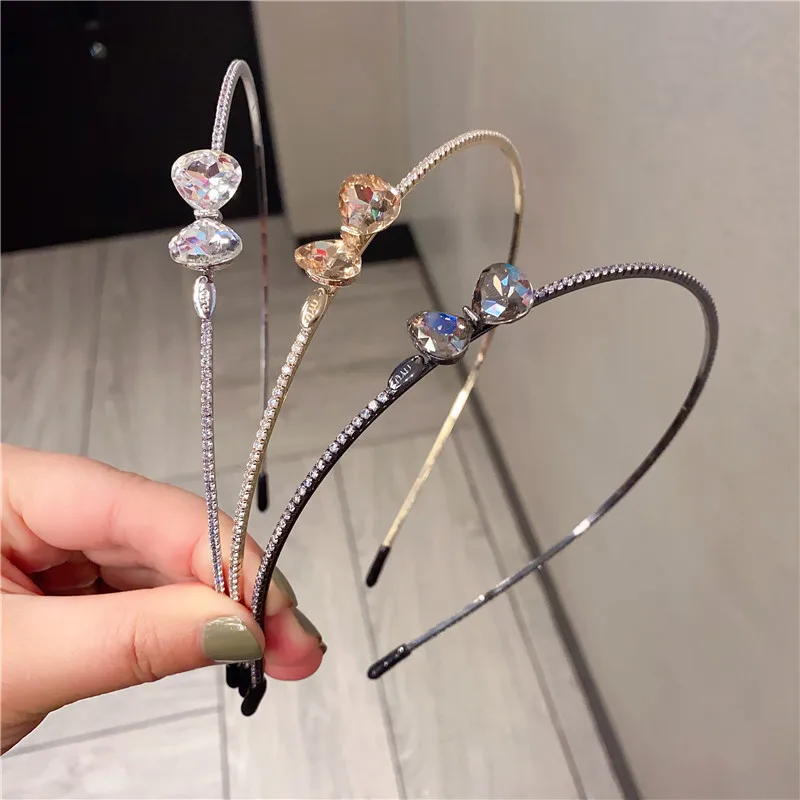

Women Korean Bow Crystal Headband Lady Fashion Party Hairbands